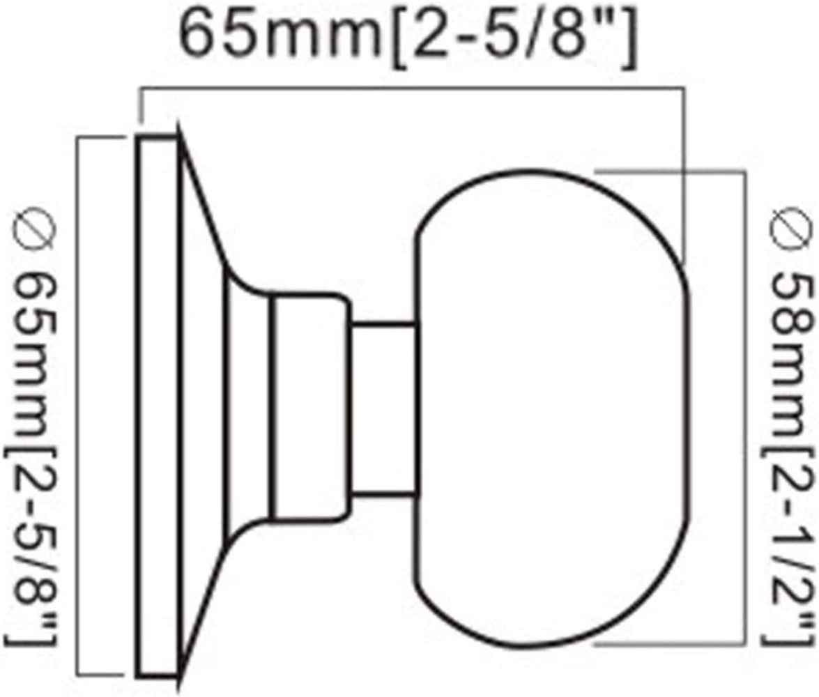 2.5-in. x 0.04-in. Stainless Steel Door Door Knob In Black