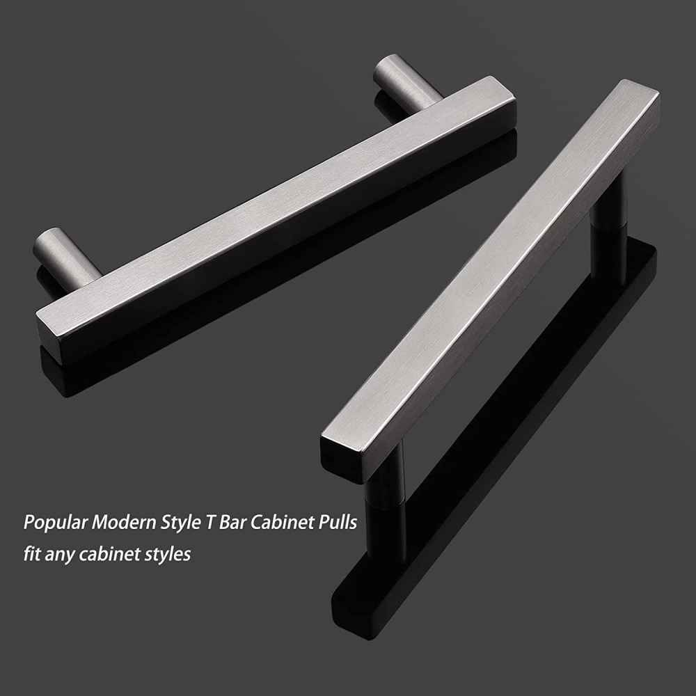 6-in. x 1.3-in. Stainless Steel Cabinet Cabinet Handle In Satin Nickel