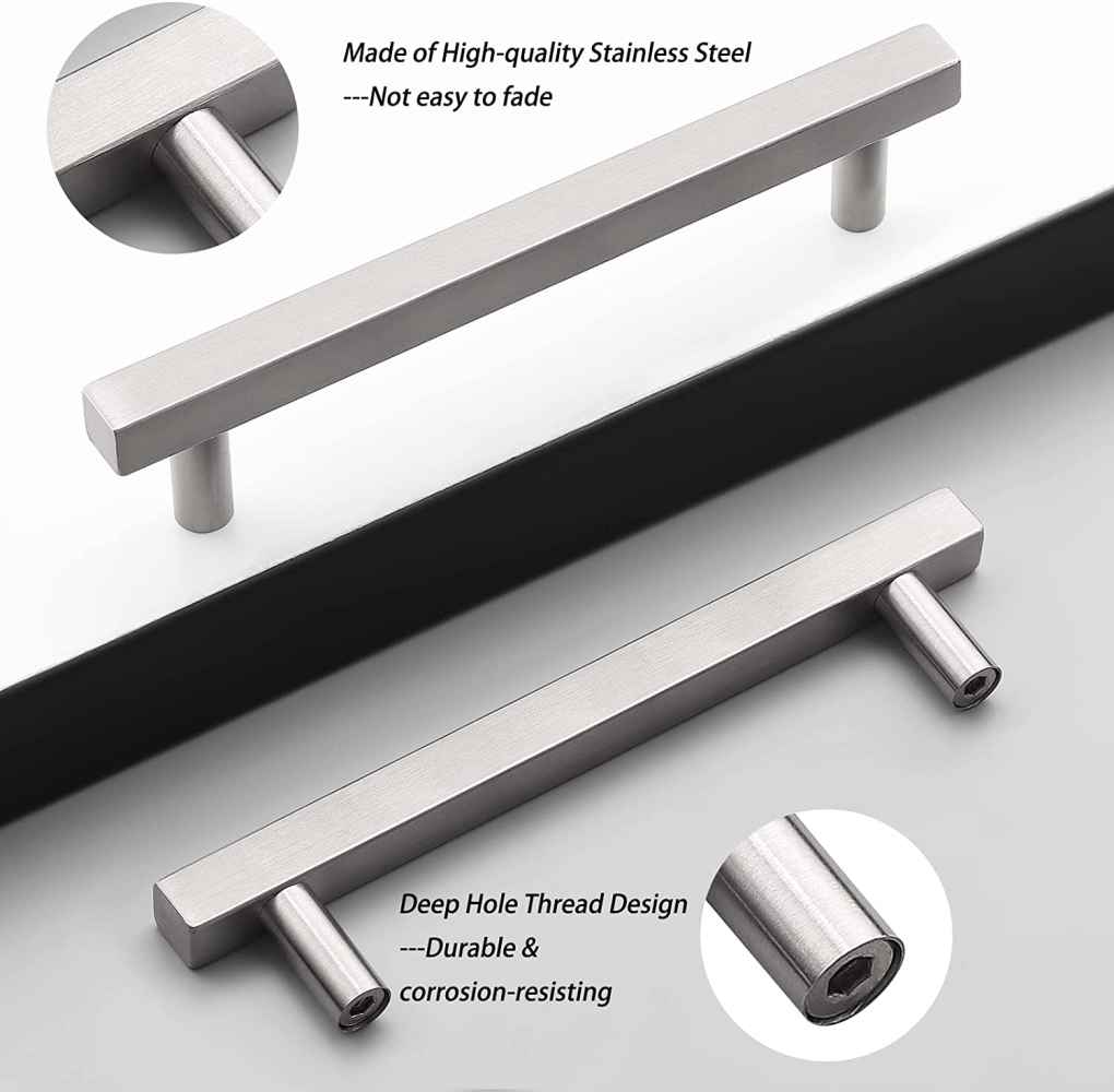 6.3-in. x 1.3-in. Stainless Steel Cabinet Cabinet Handle In Brushed Nickel