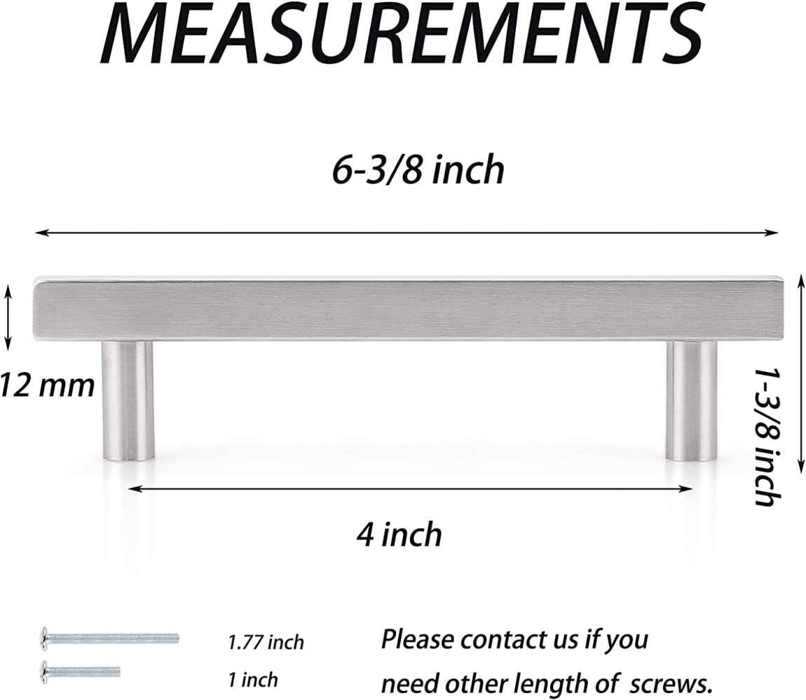 6.3-in. x 1.3-in. Stainless Steel Cabinet Cabinet Handle In Brushed Nickel