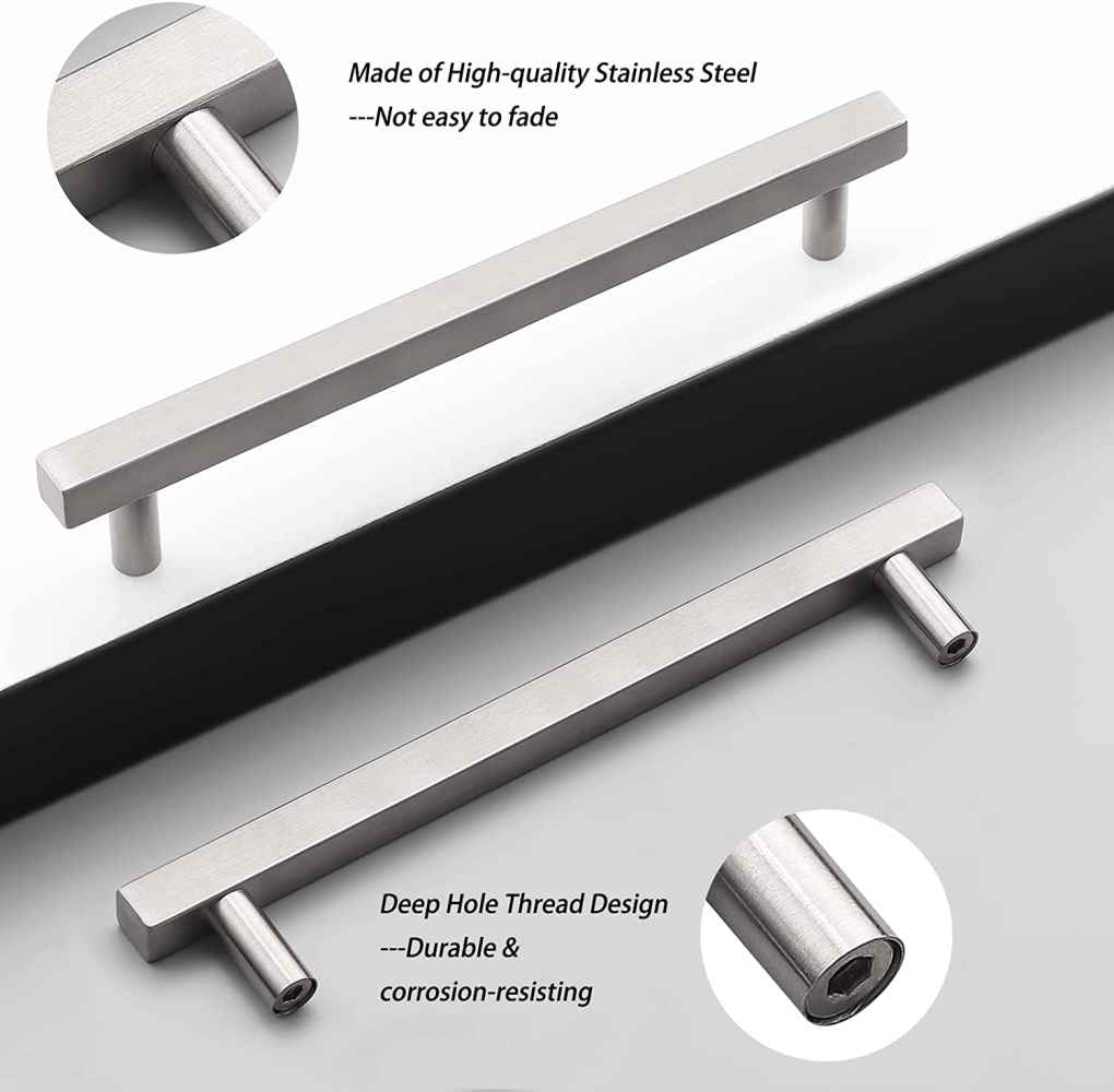 8.81-in. x 1.3-in. Stainless Steel Cabinet Cabinet Handle In Brushed Nickel