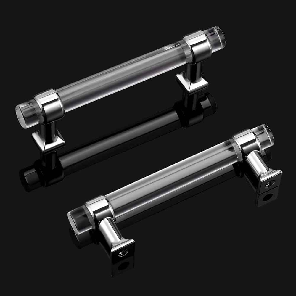 5.8-in. x 1.5-in. Acrylic-zinc Alloy Cabinet Cabinet Handle In Chrome