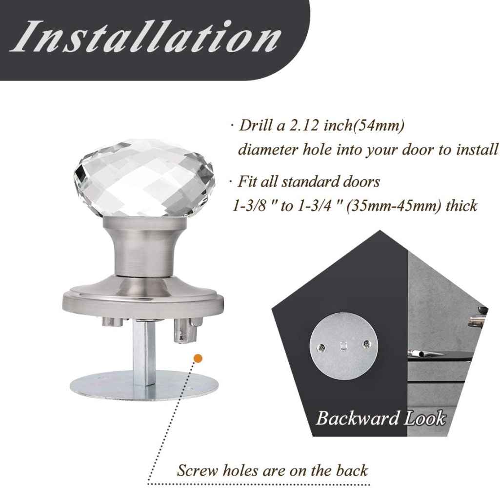 2.55-in. x 0.04-in. Stainless Steel Door Door Knob In Brushed Nickel