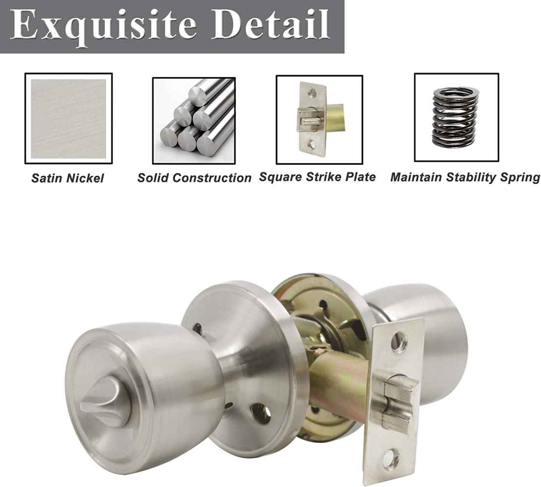 2.5-in. x 0.04-in. Stainless Steel Door Door Lock In Brushed Nickel