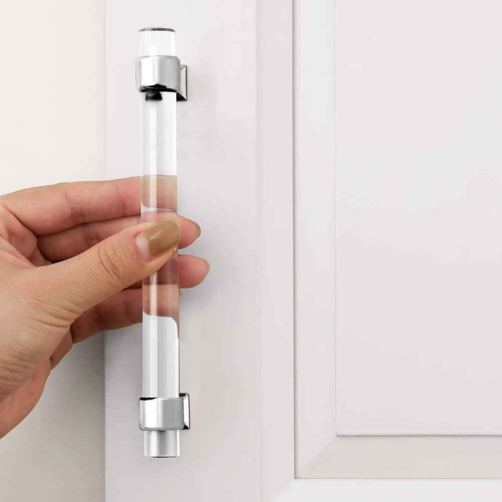 2.5-in. x 1.5-in. Acrylic-zinc Alloy Cabinet Cabinet Handle In Chrome