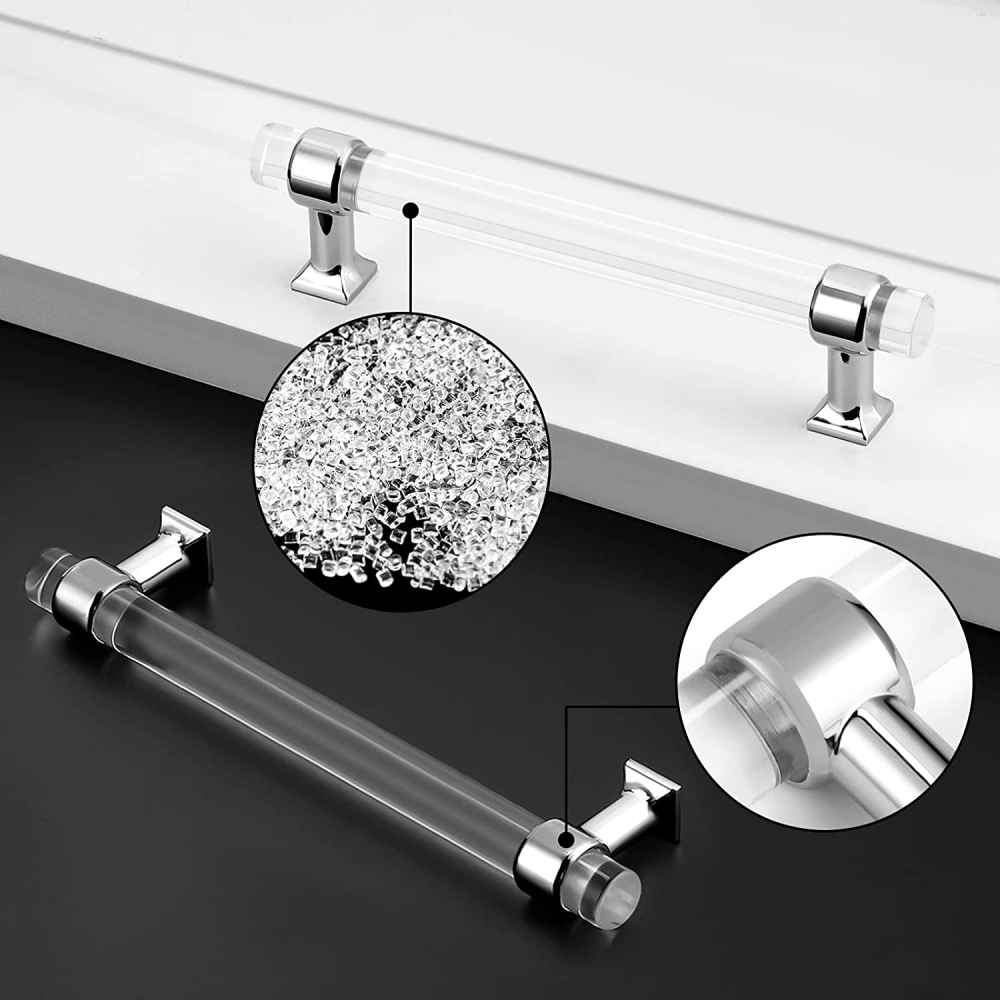 2.5-in. x 1.5-in. Acrylic-zinc Alloy Cabinet Cabinet Handle In Chrome
