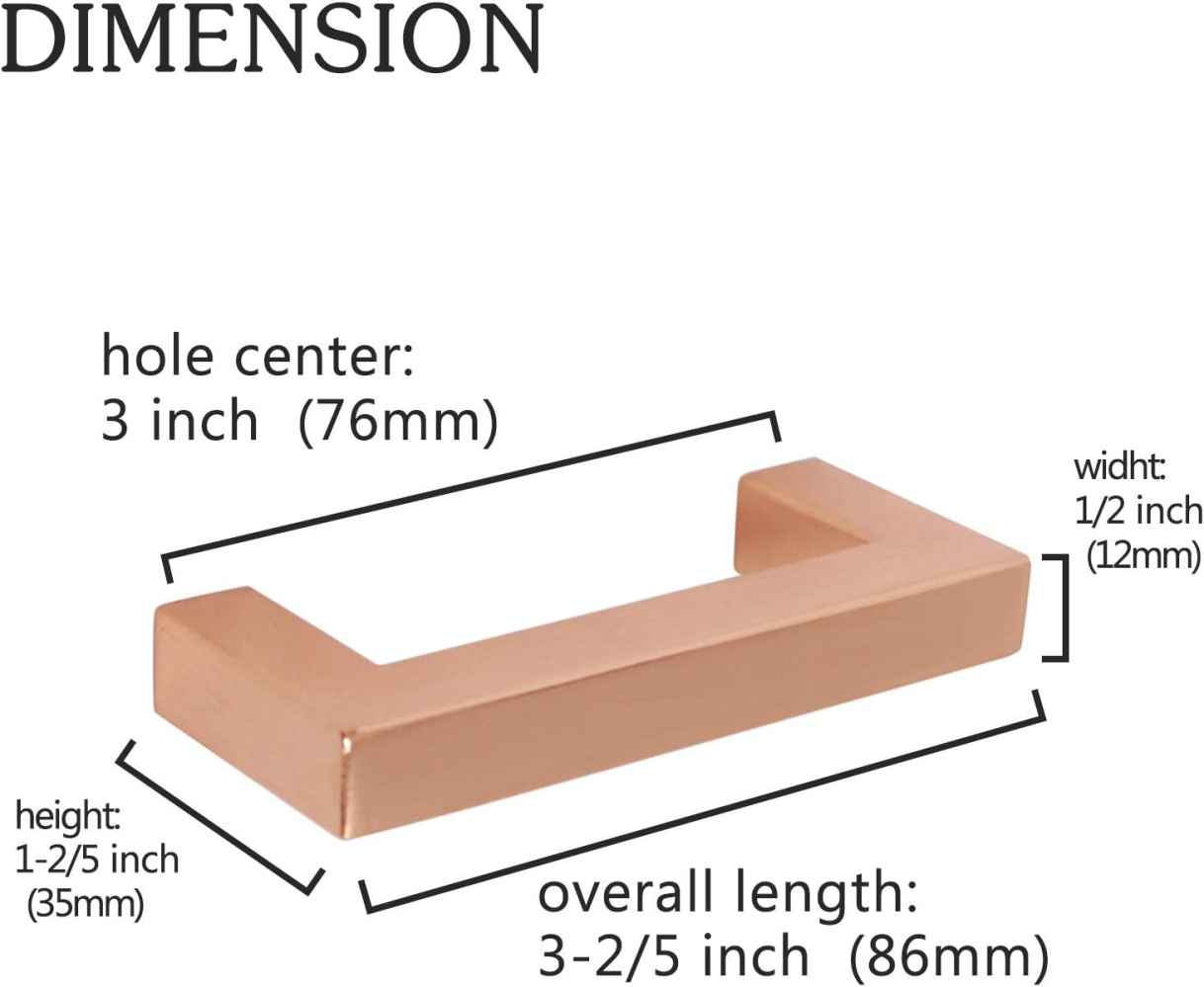 3.4-in. x 1.4-in. Stainless Steel Cabinet Cabinet Handle In Rose Gold