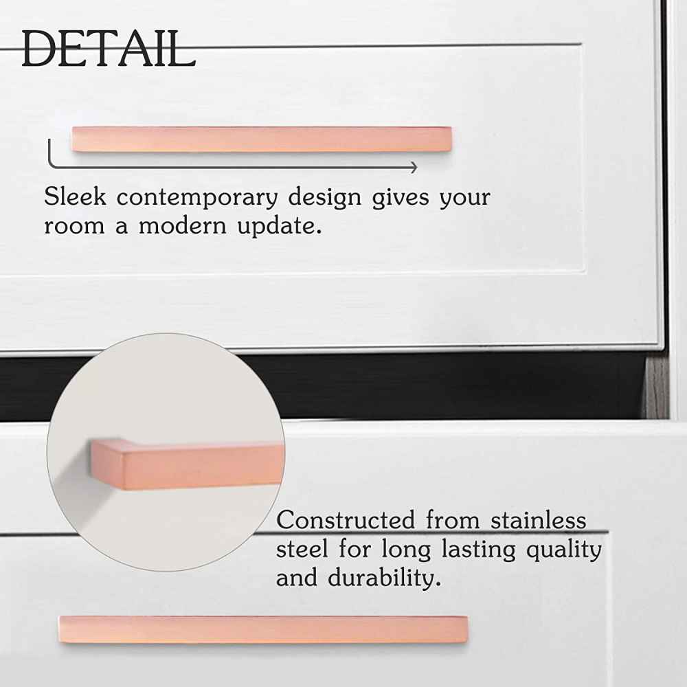 5.4-in. x 1.4-in. Stainless Steel Cabinet Cabinet Handle In Rose Gold