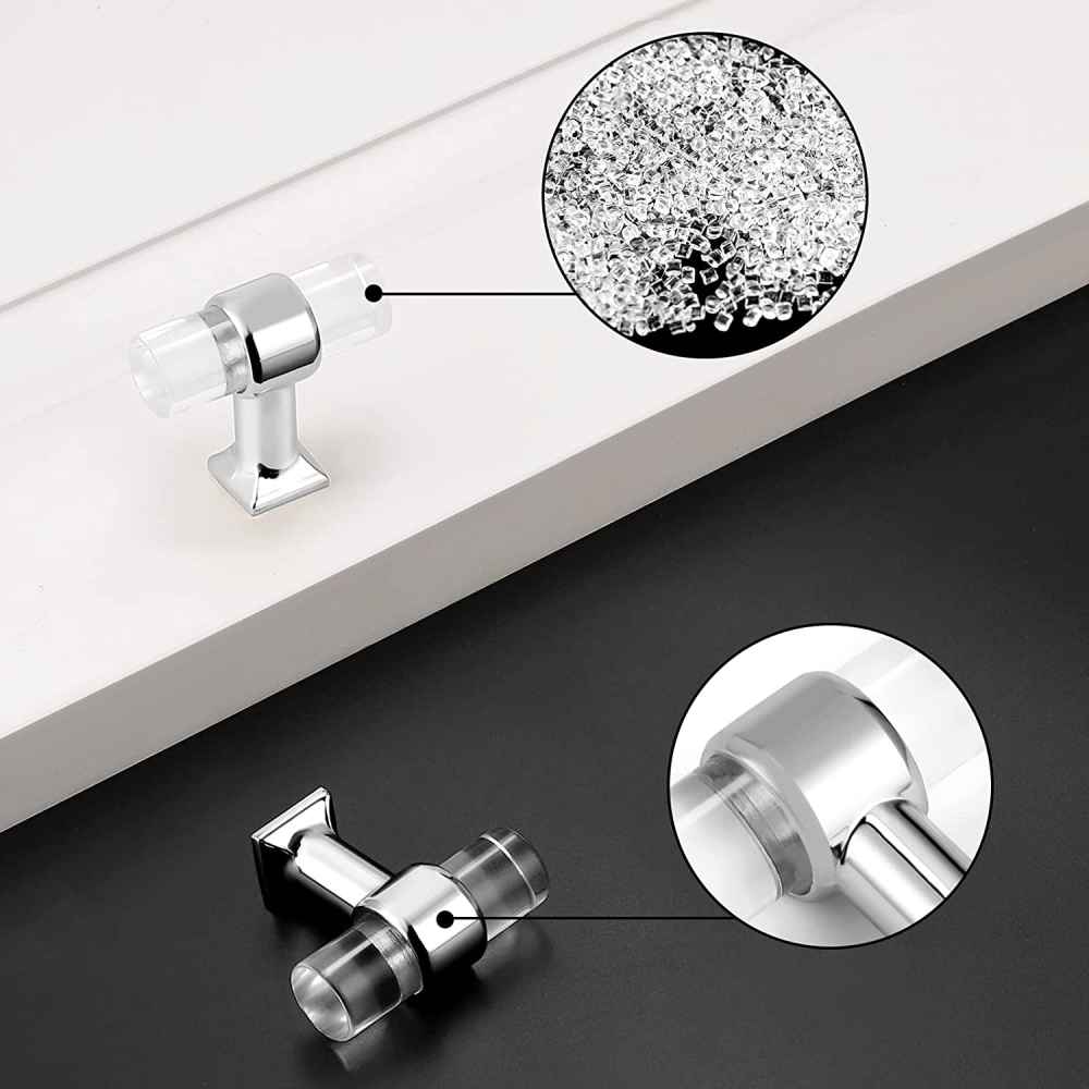 1.57-in. x 1.5-in. Acrylic-zinc Alloy Cabinet Cabinet Knob In Chrome