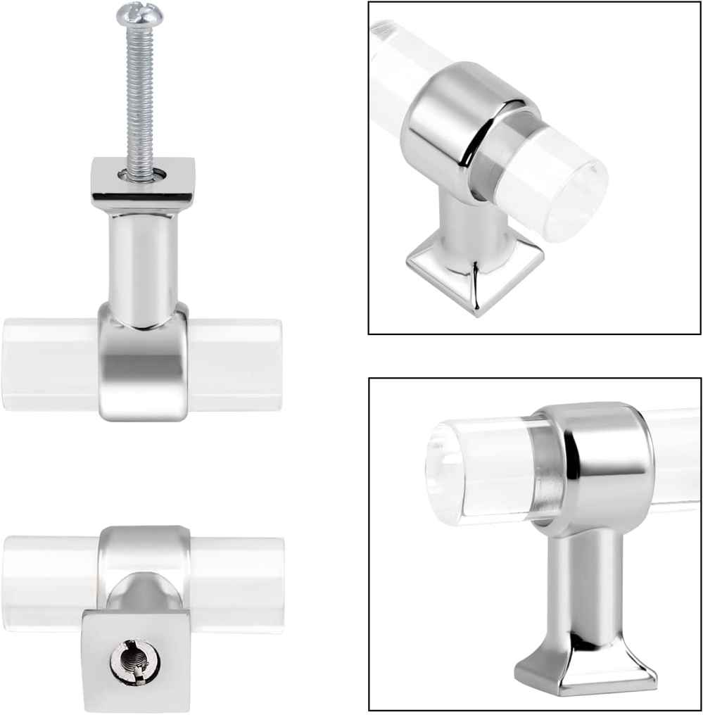 1.57-in. x 1.5-in. Acrylic-zinc Alloy Cabinet Cabinet Knob In Chrome