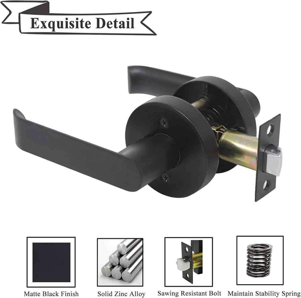 4.84-in. x 1.5-in. Zinc Alloy Door Door Lock In Black