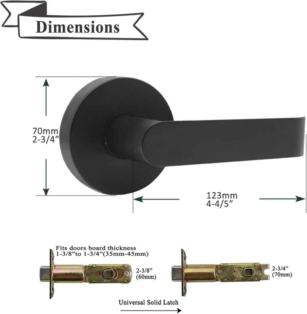4.84-in. x 1.5-in. Zinc Alloy Door Door Lock In Black