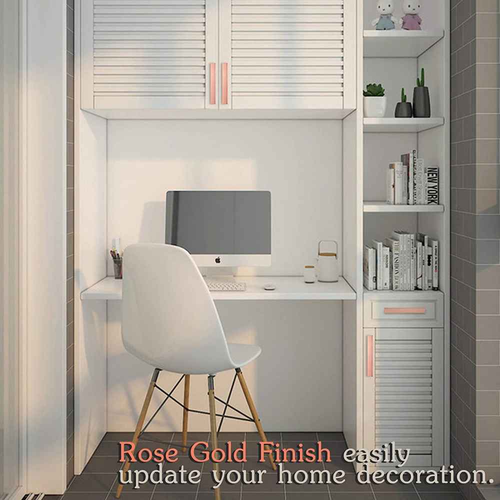 8-in. x 1.4-in. Stainless Steel Cabinet Cabinet Handle In Rose Gold