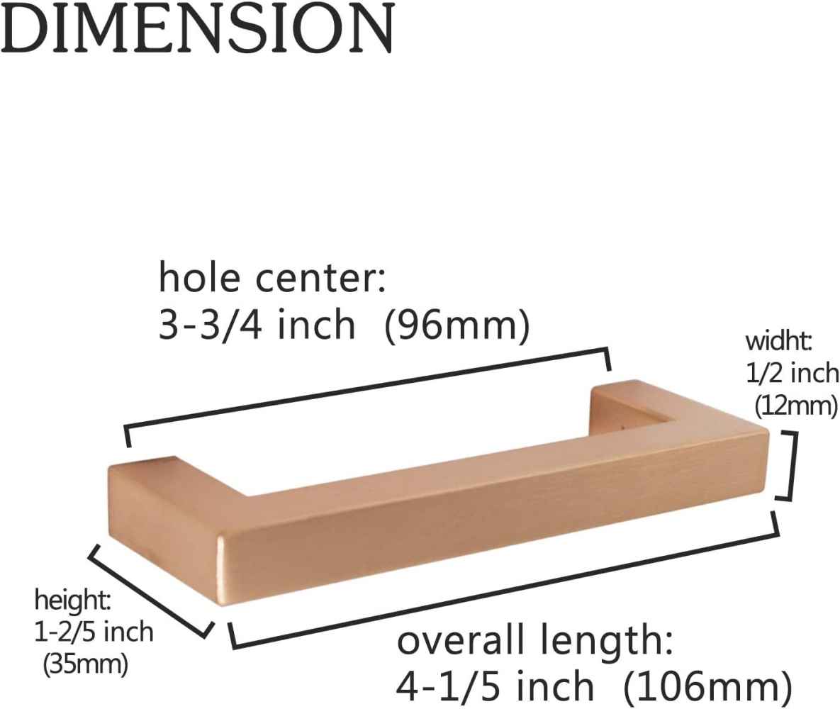 4.2-in. x 1.4-in. Stainless Steel Cabinet Cabinet Handle In Rose Gold