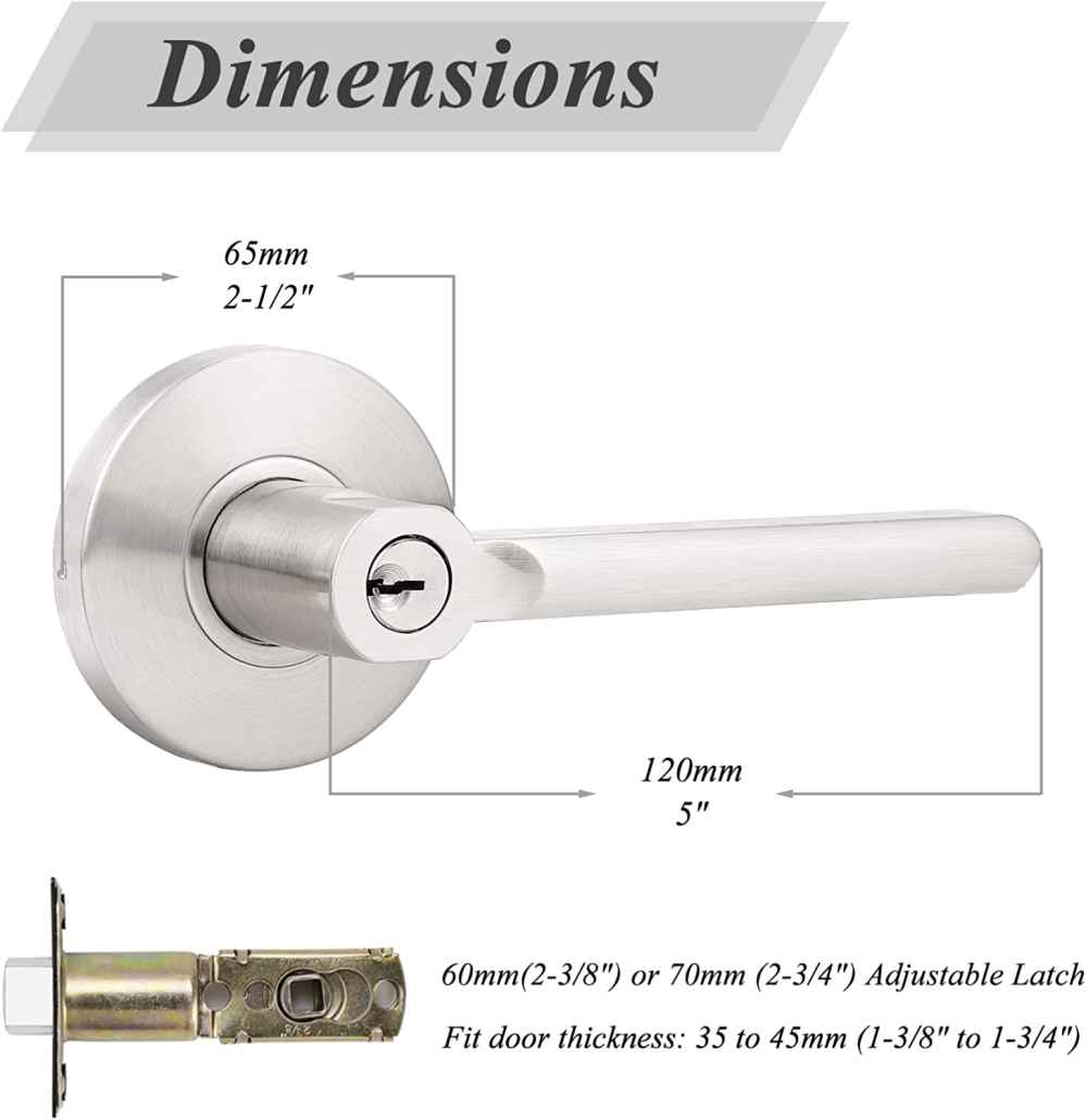 2.5-in. x 1.5-in. Stainless Steel Door Door Lock In Brushed Nickel