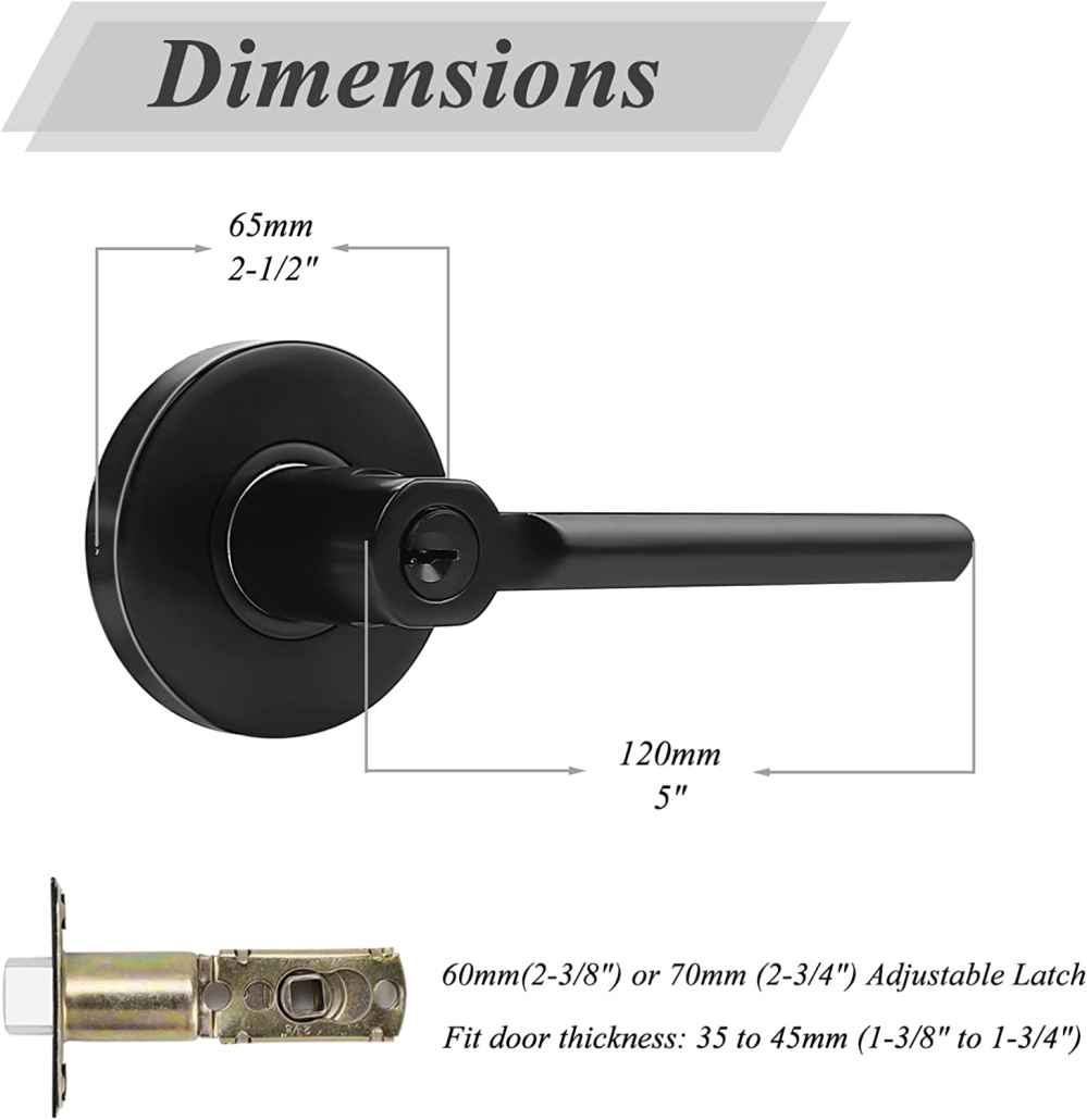 2.5-in. x 0.03-in. Stainless Steel Door Door Lock In Black