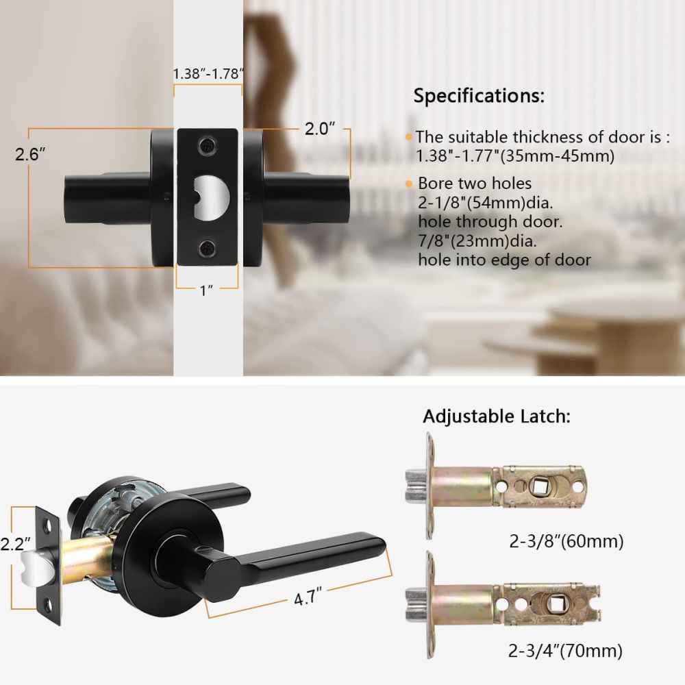 5-in. x 0.03-in. Stainless Steel Door Door Lock In Black