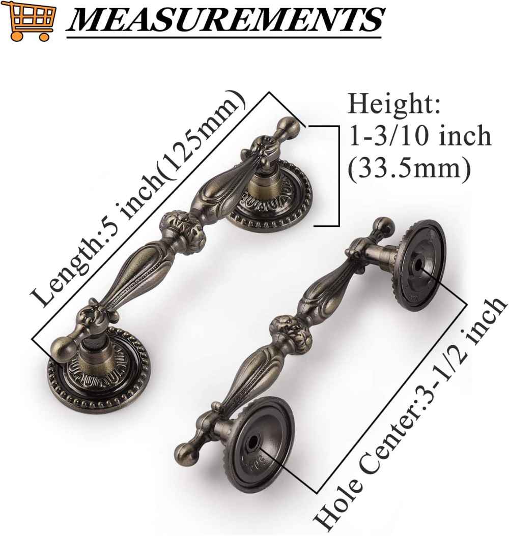 5-in. x 1.3-in. Zinc Alloy Cabinet Cabinet Handle In Antique Bronze
