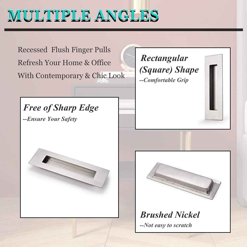 2-in. x 6-in. Stainless Steel Cabinet Cabinet Handle In Brushed Nickel