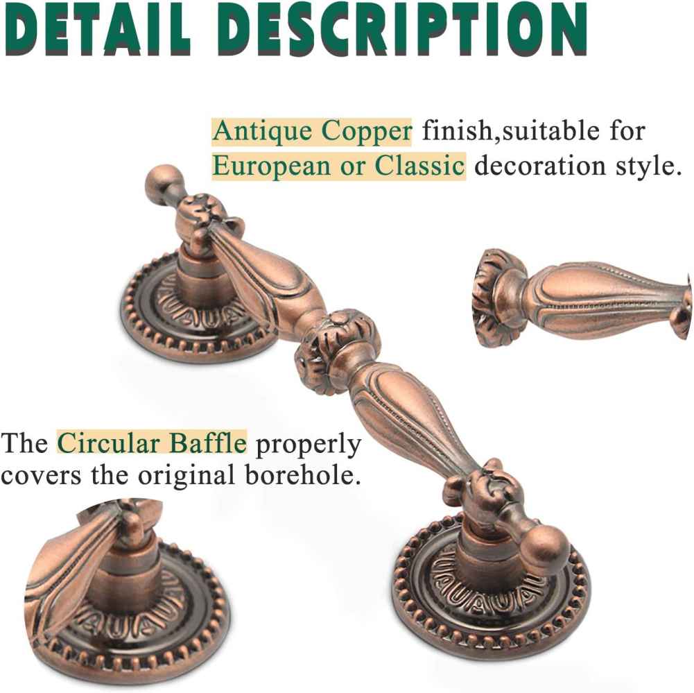 5-in. x 0.03-in. Zinc Alloy Cabinet Cabinet Handle In Antique Bronze