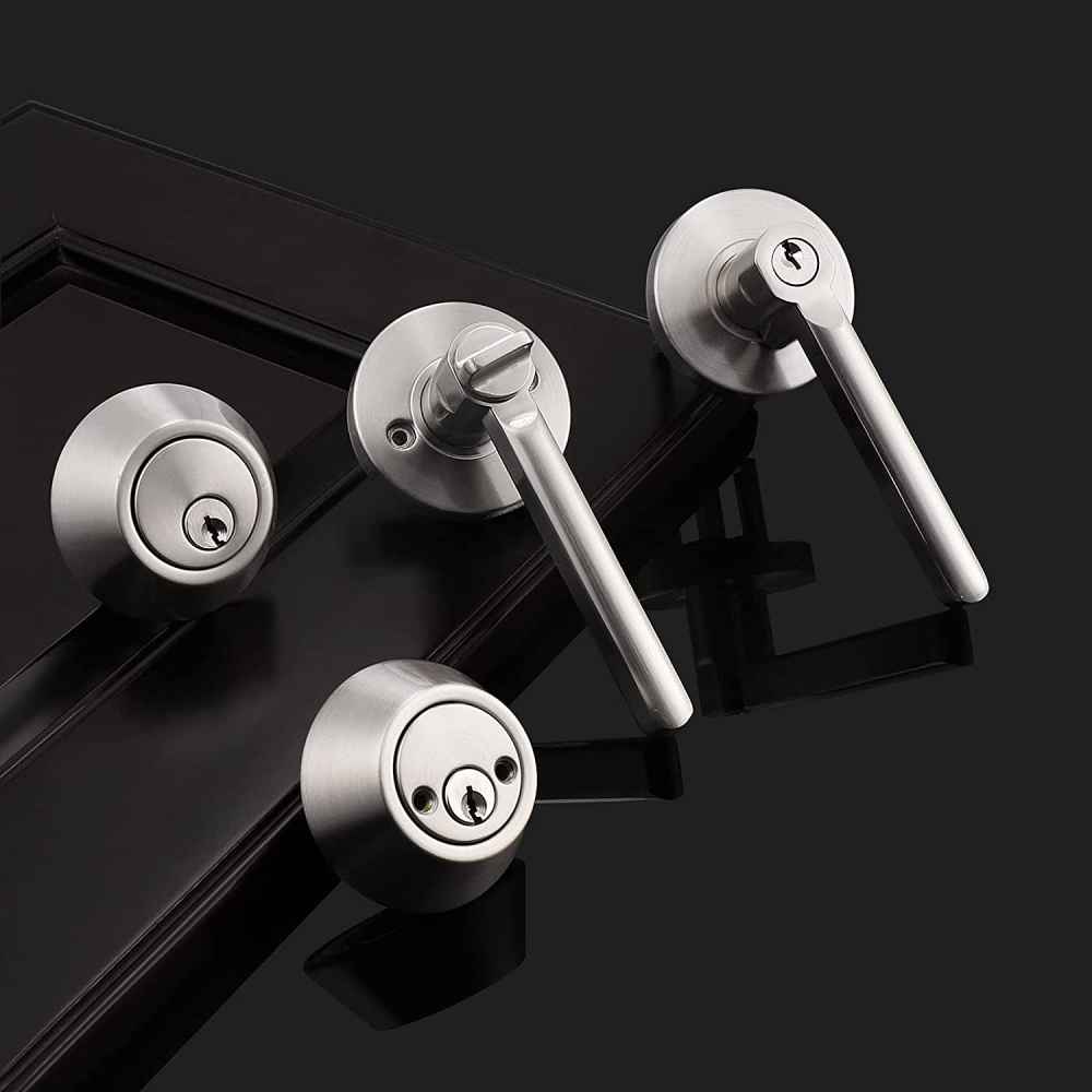 4-in. x 0.02-in. Stainless Steel Door Door Lock In Brushed Nickel