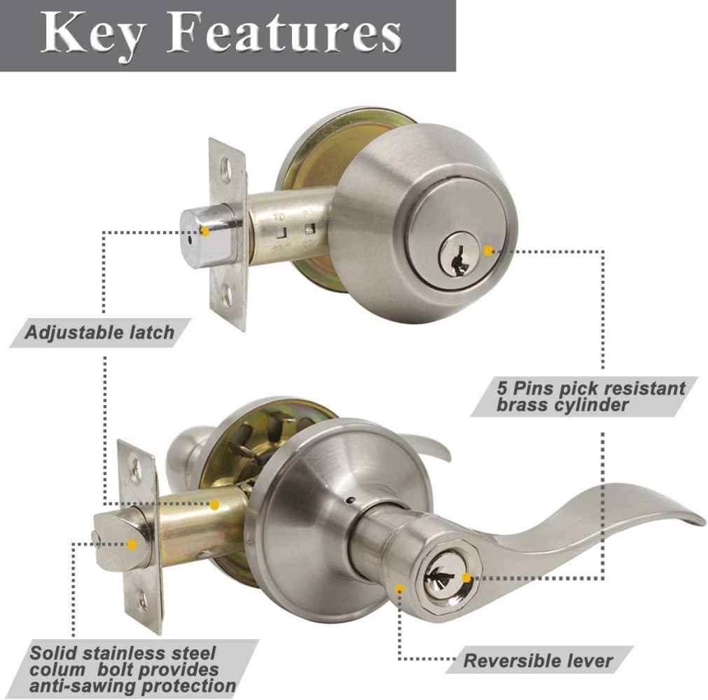 4.6-in. x 0.03-in. Stainless Steel Door Door Lock In Satin Nickel