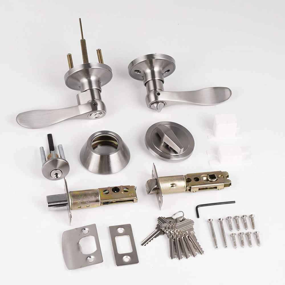 4.6-in. x 0.03-in. Stainless Steel Door Door Lock In Satin Nickel