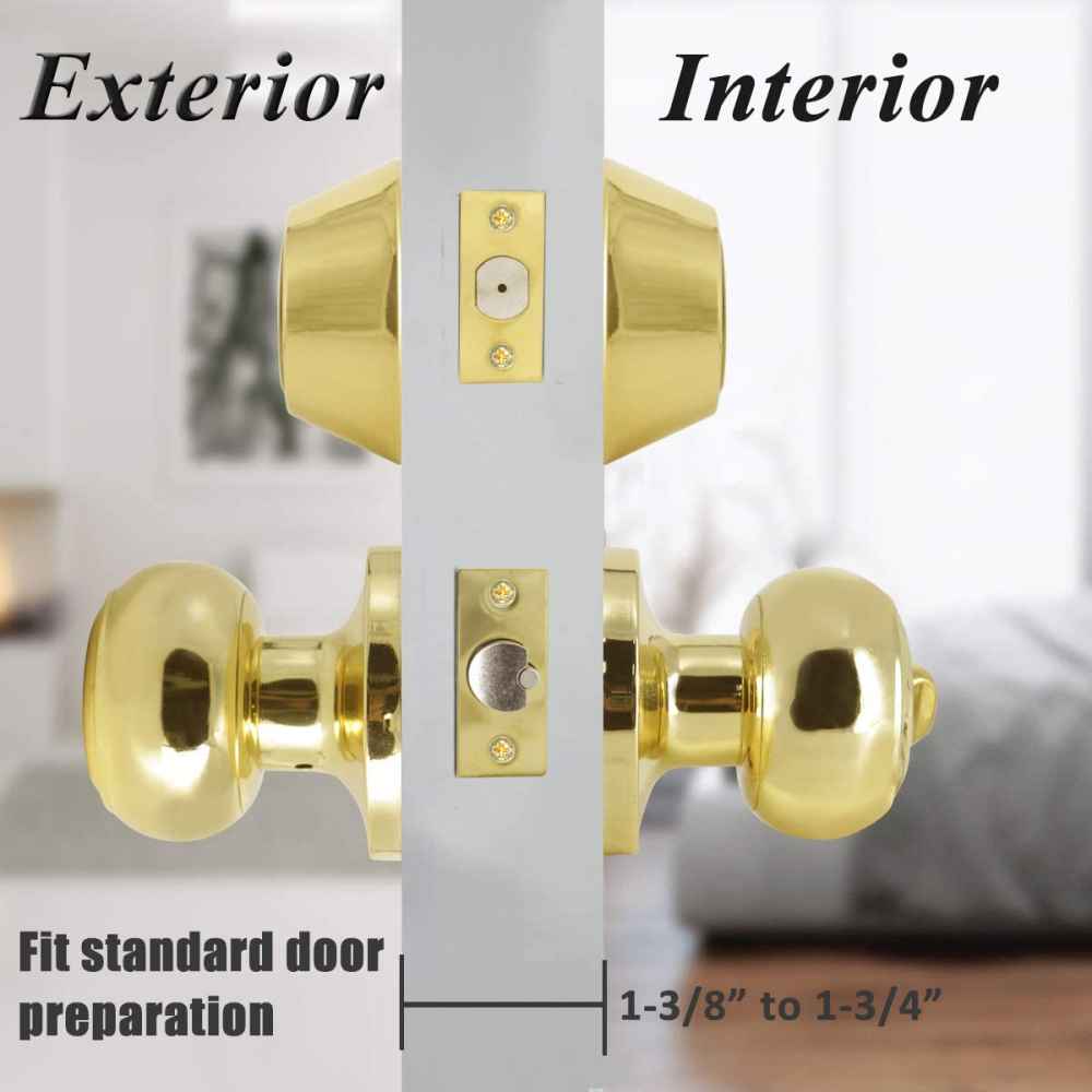 2-in. x 0.03-in. Stainless Steel Door Door Lock In Brass