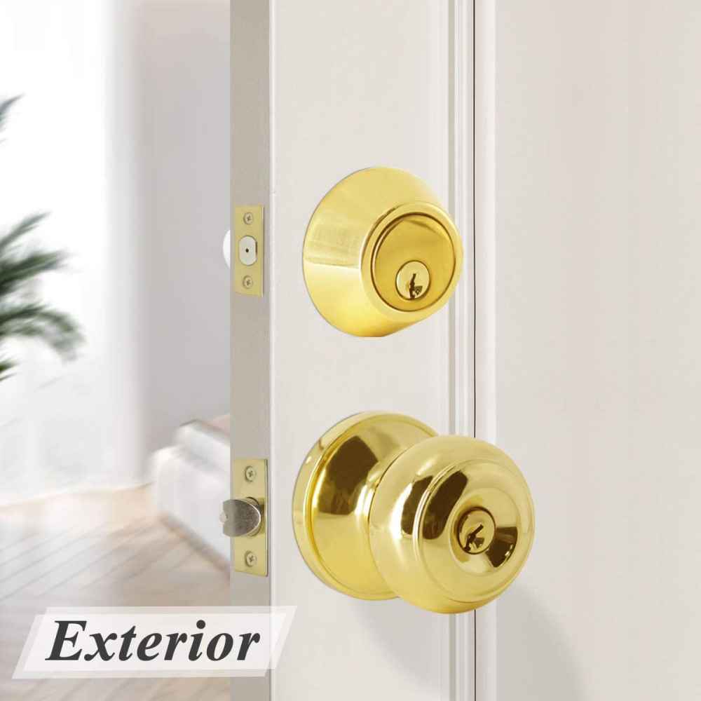 2-in. x 0.03-in. Stainless Steel Door Door Lock In Brass