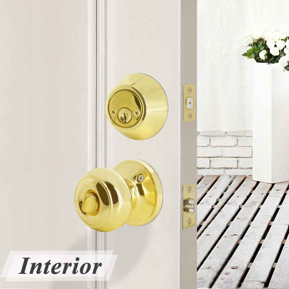 2-in. x 0.03-in. Stainless Steel Door Door Lock In Brass