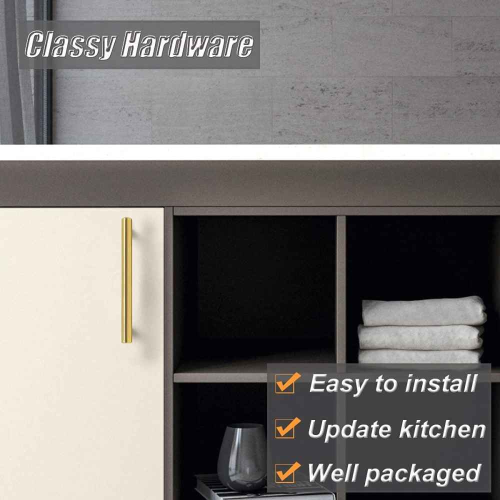 6-in. x 1.25-in. Stainless Steel Cabinet Cabinet Handle In Gold