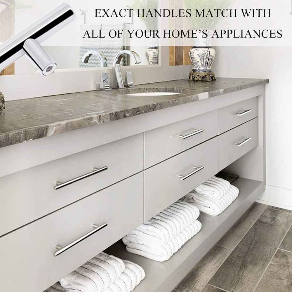 6-in. x 1.25-in. Stainless Steel Cabinet Cabinet Handle In Chrome