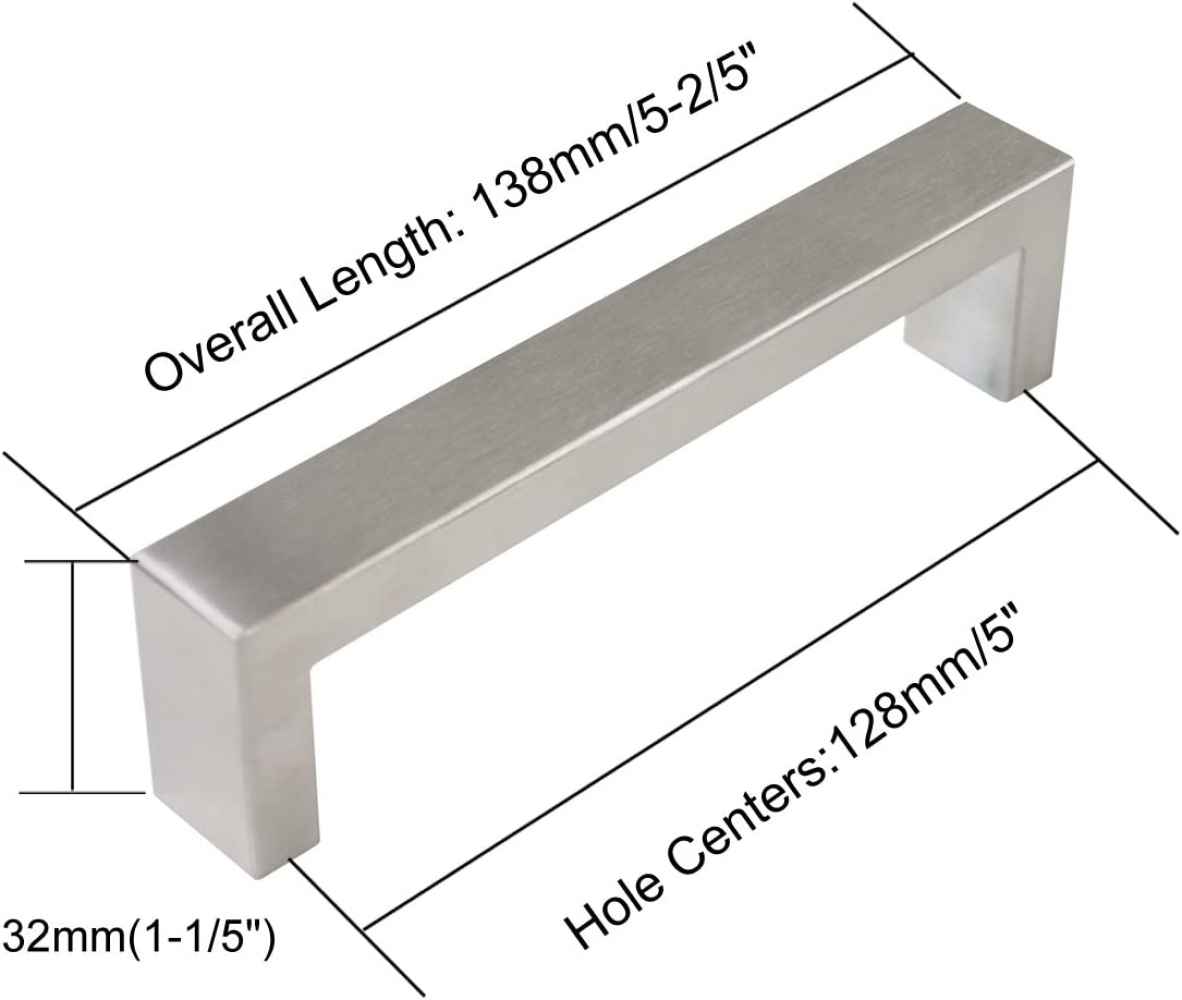 5.4-in. x 1.2-in. Stainless Steel Cabinet Cabinet Handle In Brushed Nickel