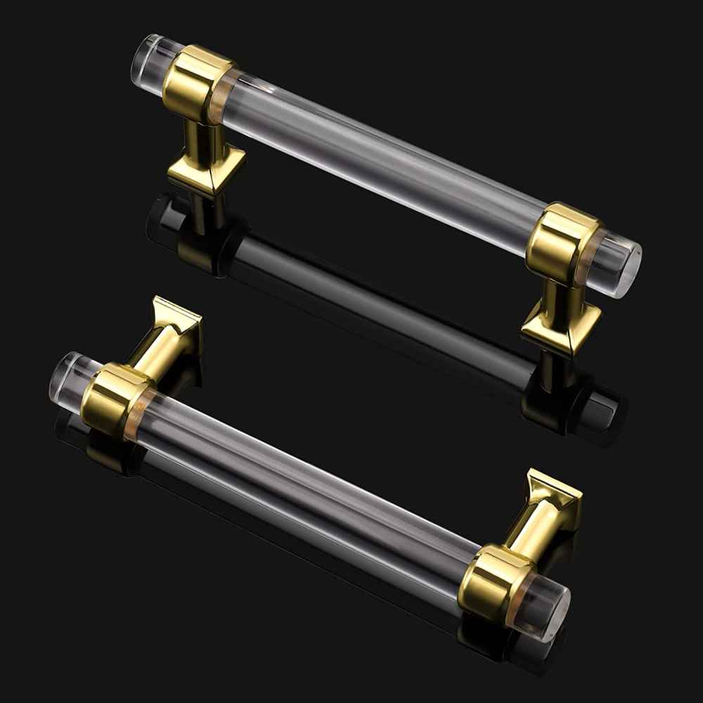 5.31-in. x 1.5-in. Acrylic-zinc Alloy Cabinet Cabinet Handle In Gold