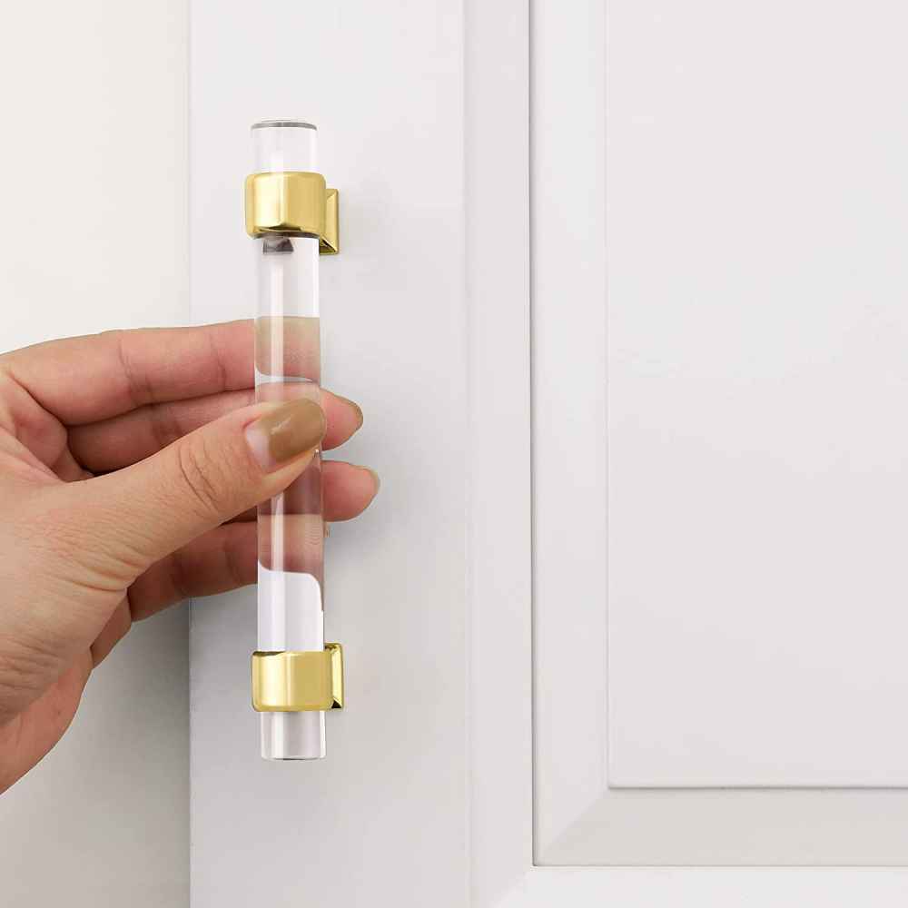 5.31-in. x 1.5-in. Acrylic-zinc Alloy Cabinet Cabinet Handle In Gold