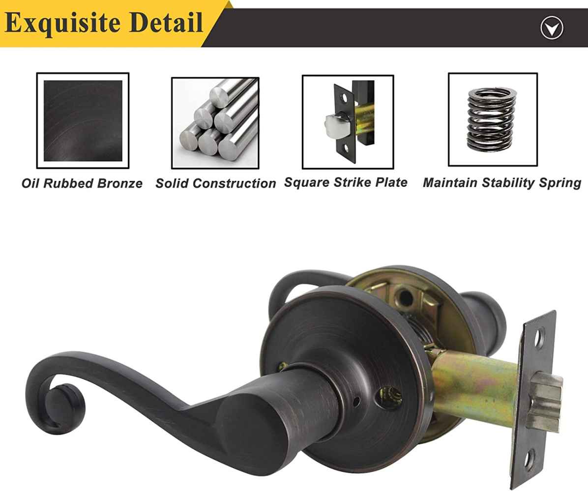 2.5-in. x 0.03-in. Zinc Alloy Door Door Lock In Oil Rubbed Bronze