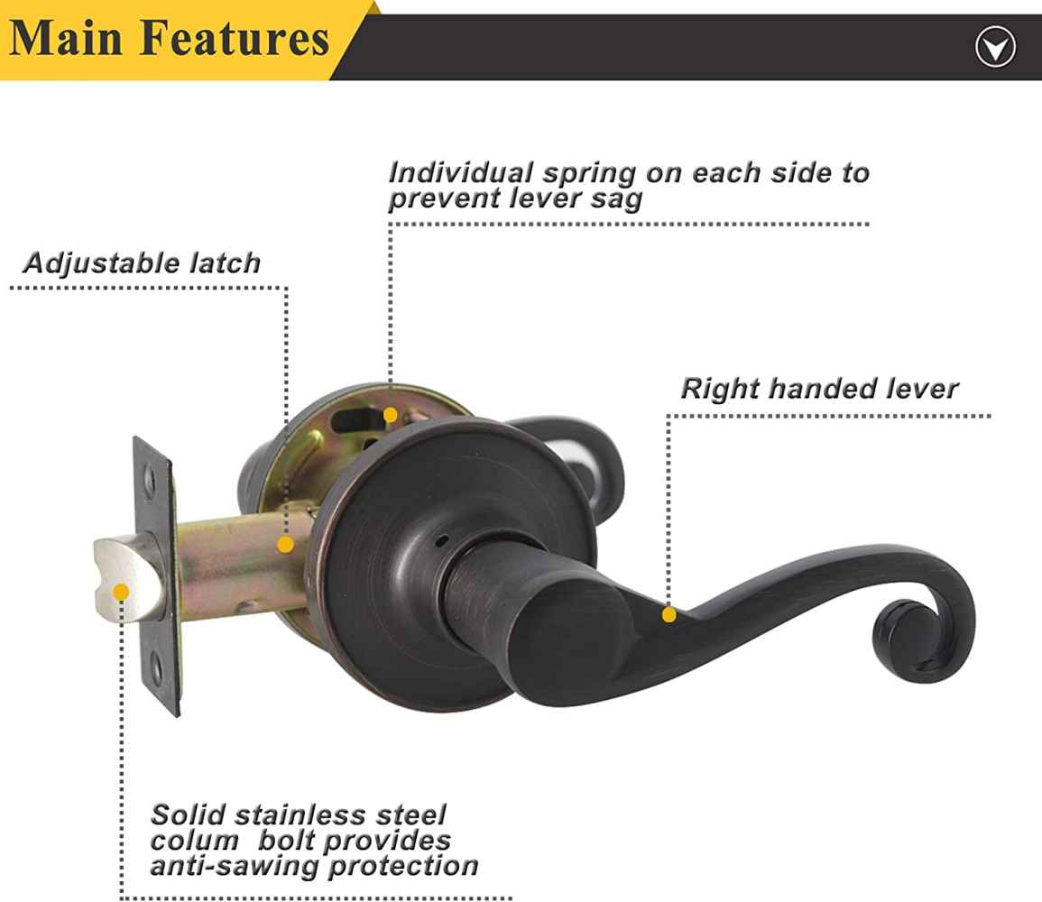 2.5-in. x 0.03-in. Zinc Alloy Door Door Lock In Oil Rubbed Bronze