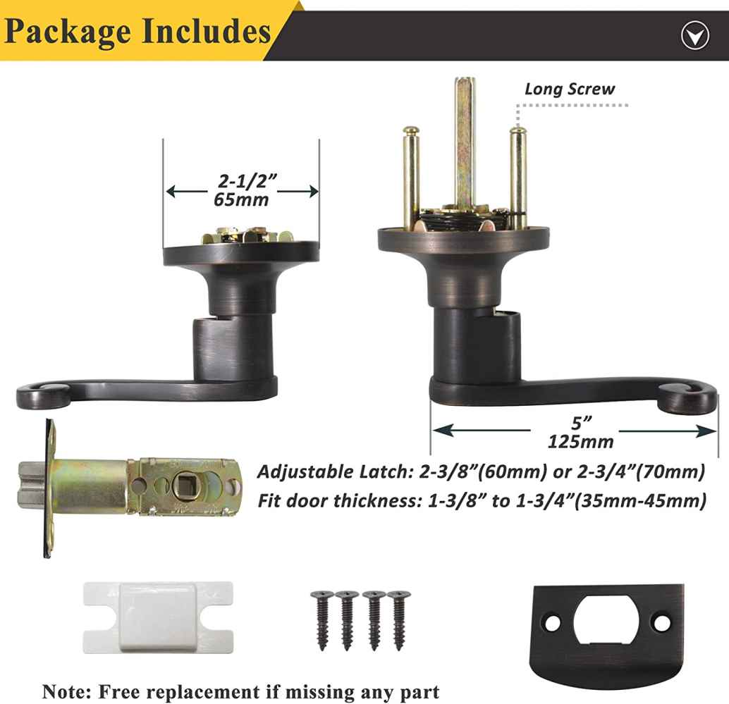 2.5-in. x 0.03-in. Zinc Alloy Door Door Lock In Oil Rubbed Bronze
