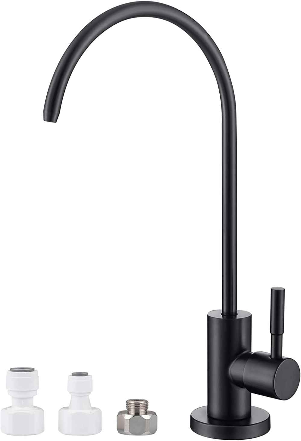 1 Hole Matte Kitchen Sink Faucet Black Stainless Steel