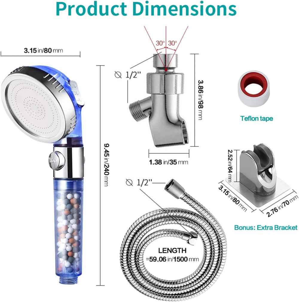 Chrome Wall Mount  Stainless Steel Round Shower Head