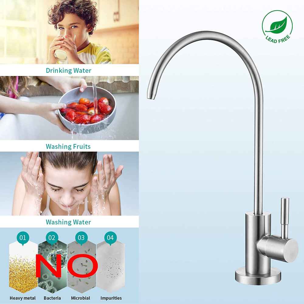1 Hole  Brushed Kitchen Sink Faucet Brushed Nickel Stainless Steel