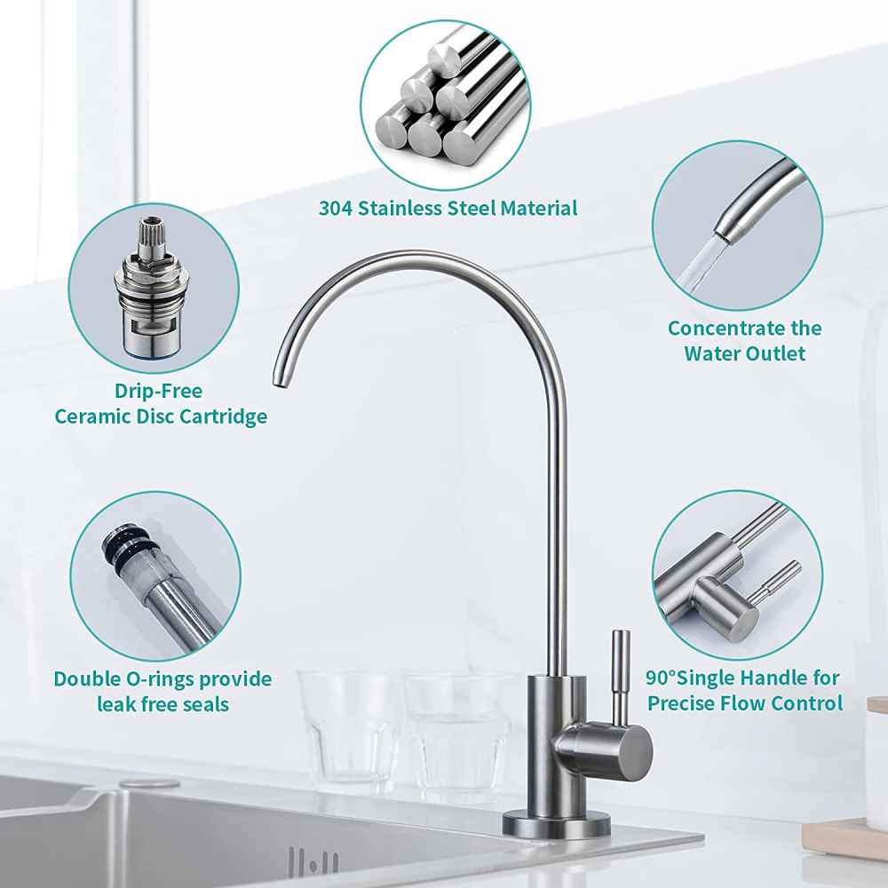 1 Hole  Brushed Kitchen Sink Faucet Brushed Nickel Stainless Steel