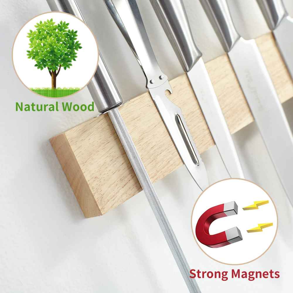 12.9-in. x 2.3-in. Wood Wall Mount Knife Holder In Wood