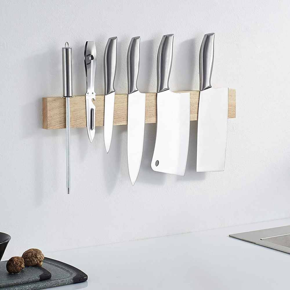 12.9-in. x 2.3-in. Wood Wall Mount Knife Holder In Wood