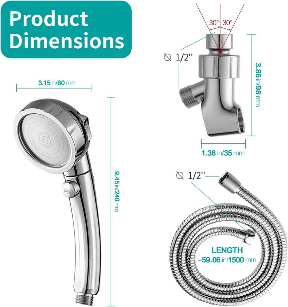 Chrome Wall Mount  Stainless Steel Round Shower Head