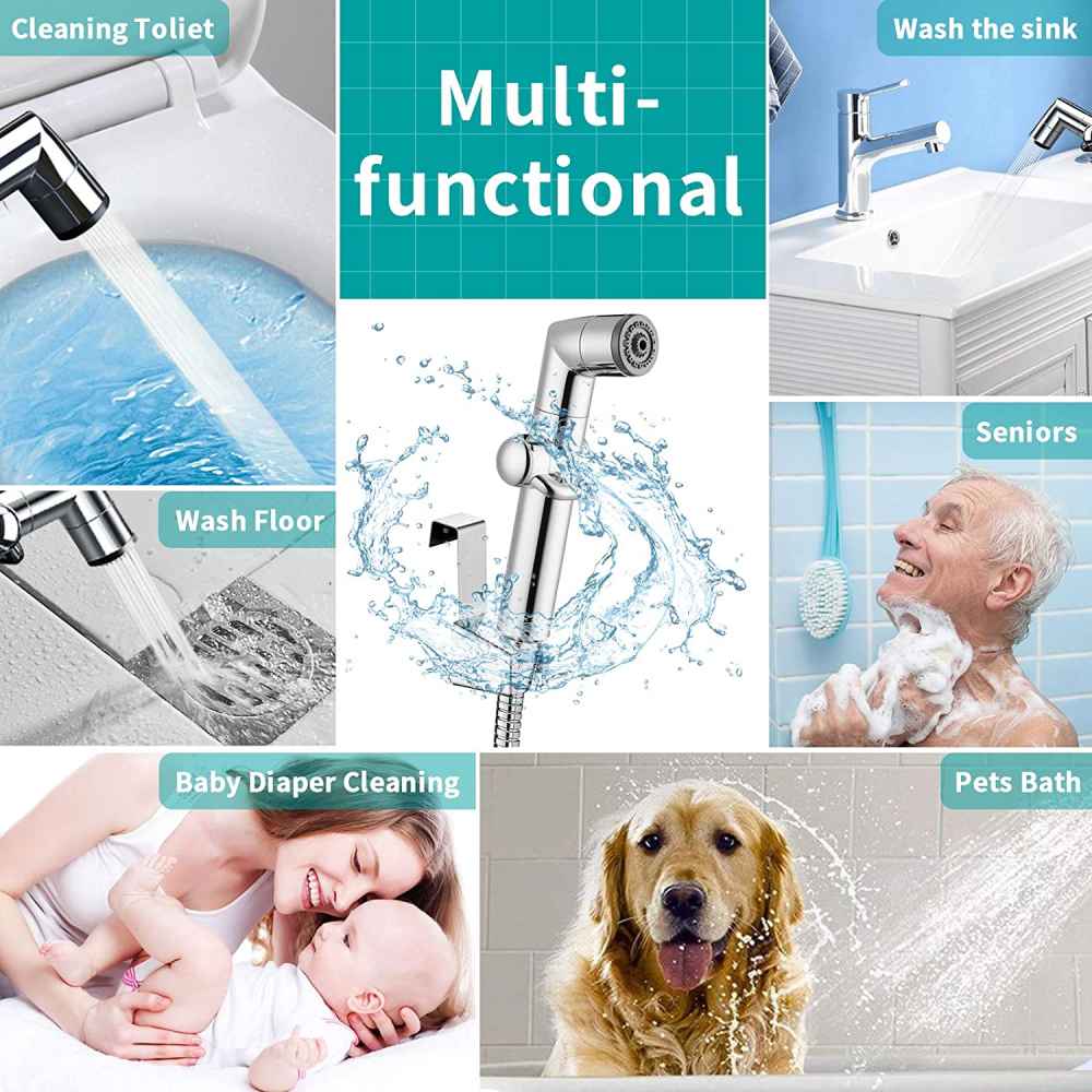 2.36-in. x 7.80-in. Stainless Steel Wall Mount Handheld Bidet In Chrome