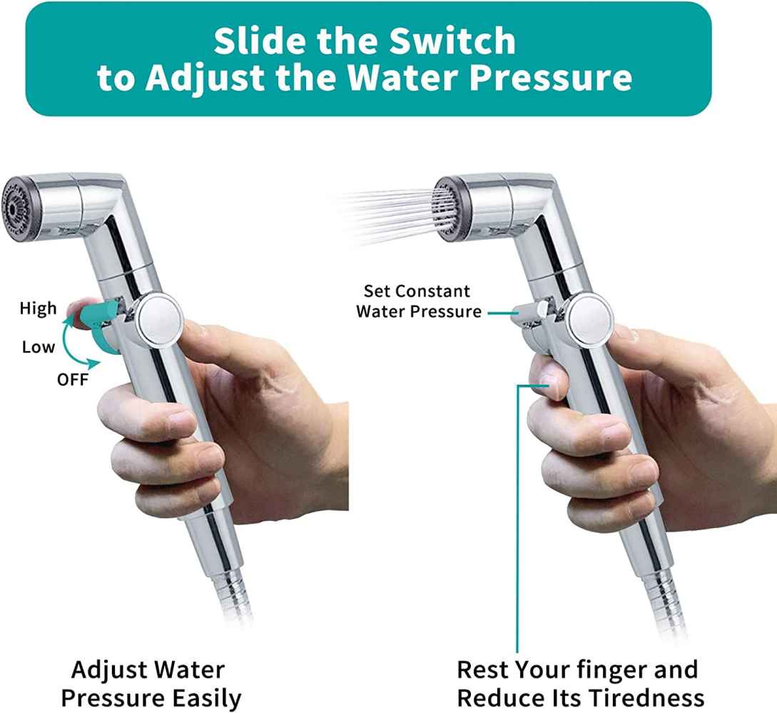 2.36-in. x 7.80-in. Stainless Steel Wall Mount Handheld Bidet In Chrome