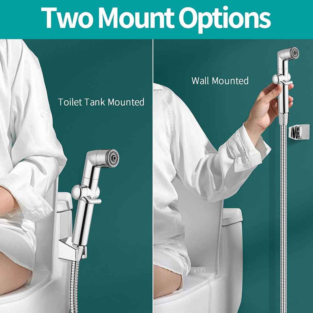 2.36-in. x 7.80-in. Stainless Steel Wall Mount Handheld Bidet In Chrome