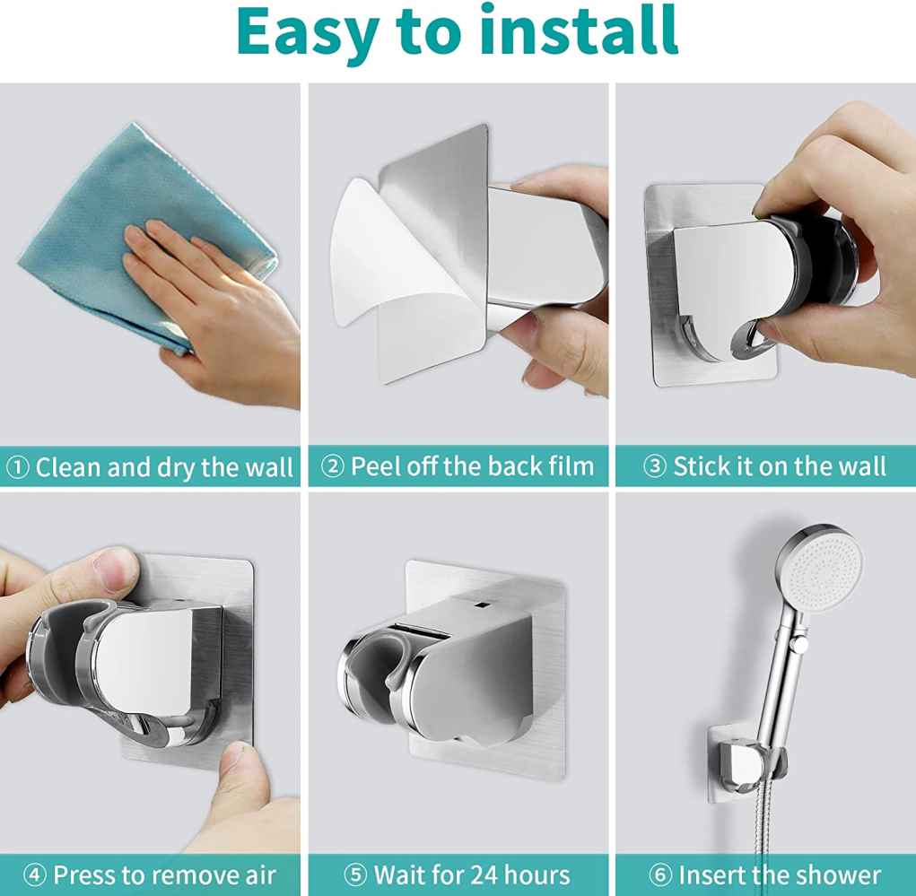 ABS Wall Mount Square Shower Head Holder