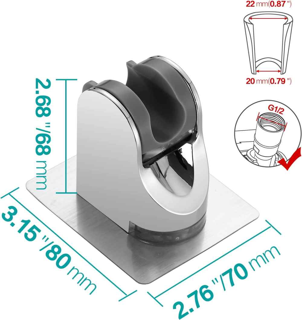 ABS Wall Mount Square Shower Head Holder